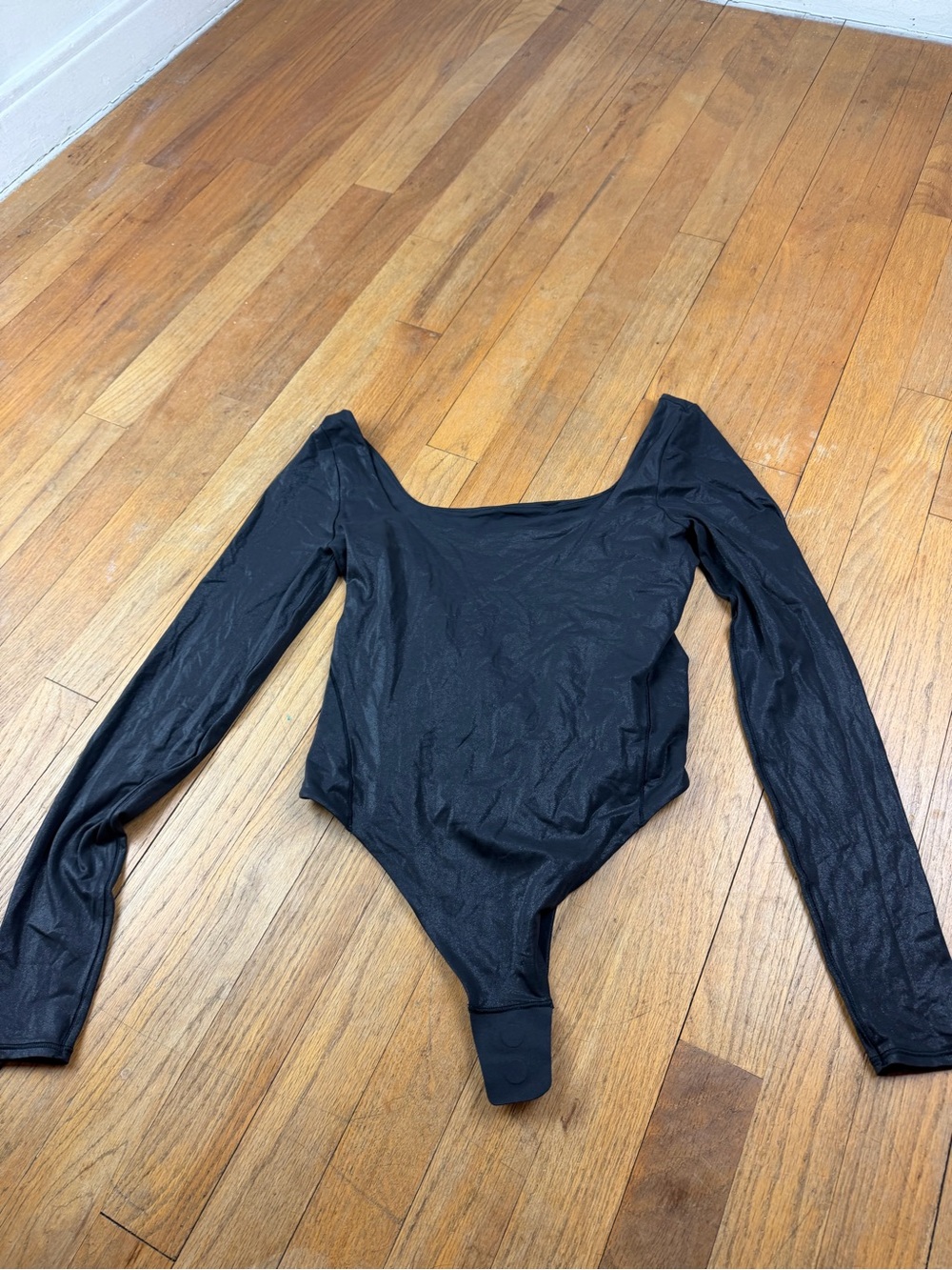 Lululemon Black Long Sleeve Shimmery Bodysuit